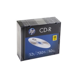 CD-R lemez 700MB 52x 10 db vékony tok HP