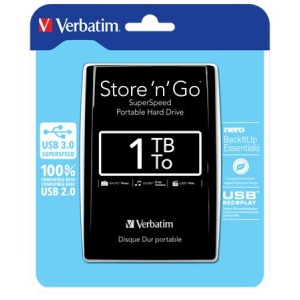 25  HDD (merevlemez) 1TB USB 3.0 VERBATIM fekete