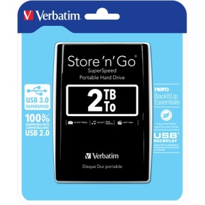 25  HDD (merevlemez) 2TB USB 3.0 VERBATIM fekete