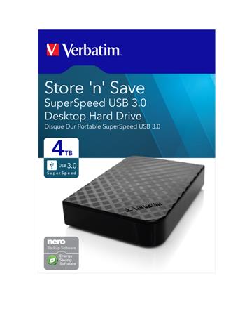 Verbatim 3.5" Külső HDD 4TB USB 3.0 Store n Save Verbatim 3.5" Külső HDD 4TB USB 3.0 Store n Save