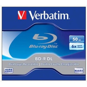 BD-R BluRay lemez kétrétegű 50GB 6x 1 db normál tok VERBATIM