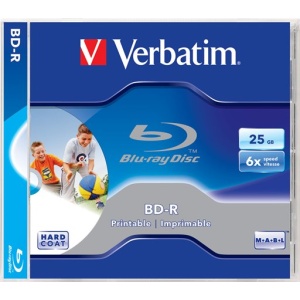 BD-R BluRay lemez nyomtatható 25GB 6x 1 db normál tok VERBATIM