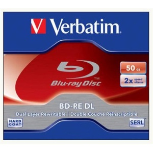 BD-RE BluRay lemez kétrétegű újraírható 50GB 2x 1db normál tok VERBATIM