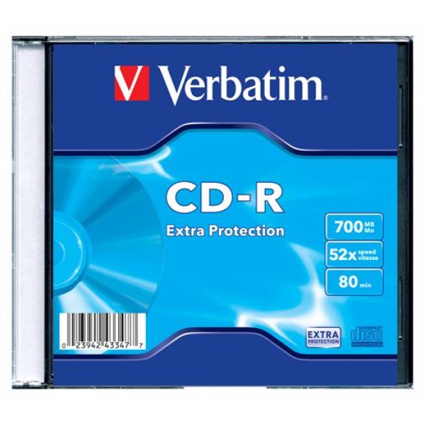 CD-R lemez 700MB 52x 1 db vékony tok VERBATIM DataLife
