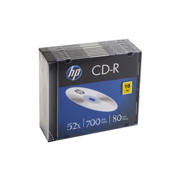 CD-R lemez 700MB 52x 10 db vékony tok HP CD-R lemez 700MB 52x 10 db vékony tok HP