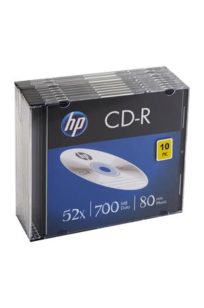 CD-R lemez 700MB 52x 10 db vékony tok HP CD-R lemez 700MB 52x 10 db vékony tok HP