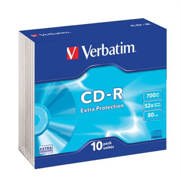 Verbatim DataLife CD-R 700MB Extra Protection 10 db vékony tok