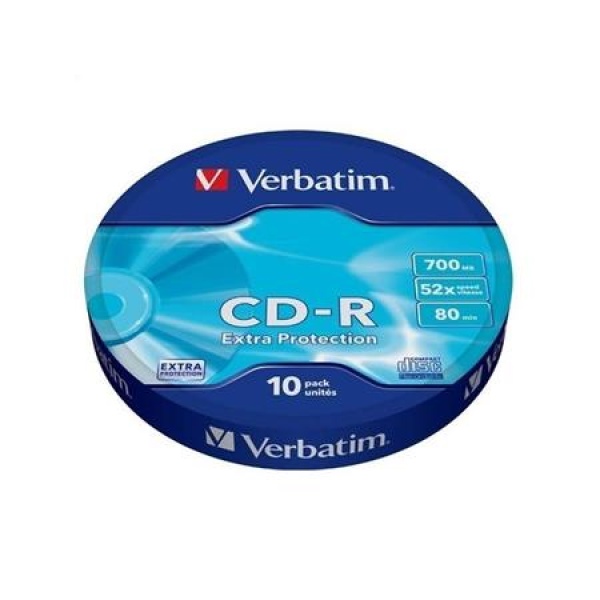 CD-R lemez 700MB 52x 10 db zsugor csomagolás VERBATIM DataLife