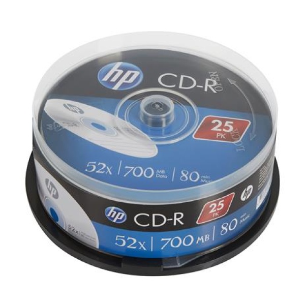 CD-R lemez 700MB 52x 25 db hengeren HP