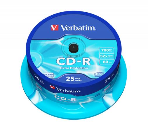 VERBATIM DataLife CD-R 700MB 52x 25 db orsó Extra Protection VERBATIM DataLife CD-R 700MB 52x 25 db orsó Extra Protection