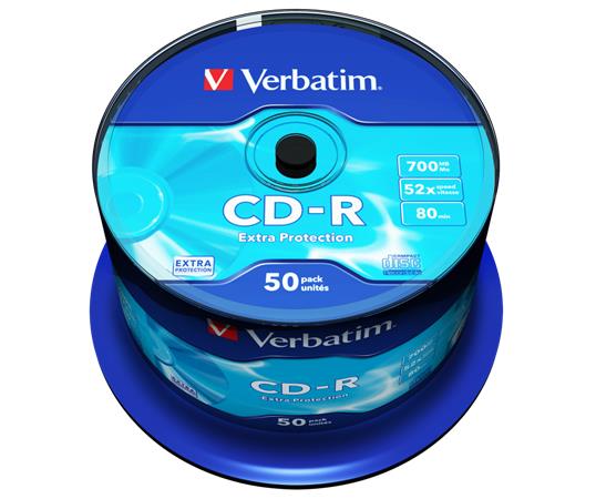 VERBATIM DataLife CD-R 700MB 52x 50 db henger Extra Protection VERBATIM DataLife CD-R 700MB 52x 50 db henger Extra Protection