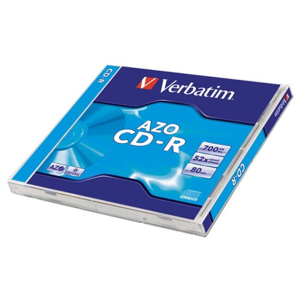 CD-R lemez Crystal bevonat AZO 700MB 52x 1 db normál tok VERBATIM DataLife Plus