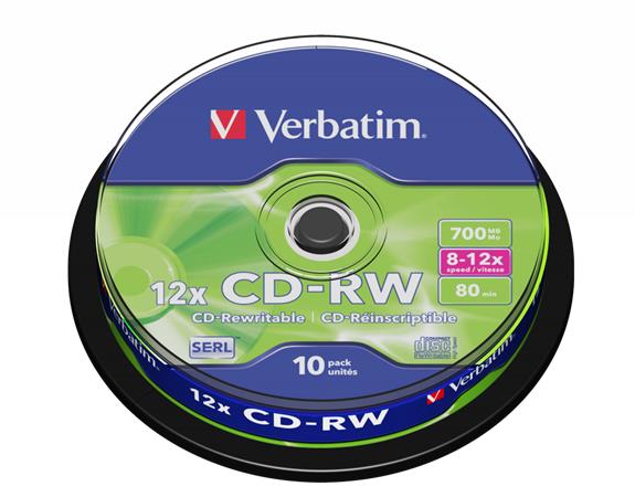 VERBATIM CD-RW lemez SERL 700MB 10 db VERBATIM CD-RW lemez SERL 700MB 10 db