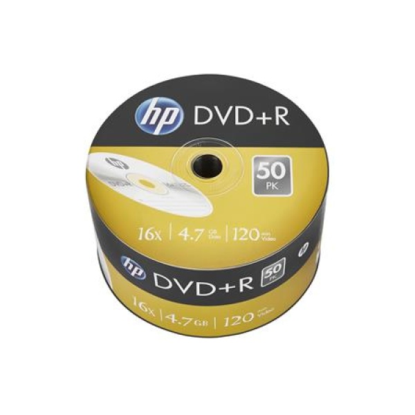 DVD+R lemez 47 GB 16x 50 db zsugor csomagolás HP
