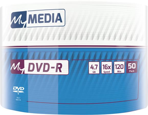 MYMEDIA DVD-R 4.7 GB 16x 50 db lemez zsugorban MYMEDIA DVD-R 4.7 GB 16x 50 db lemez zsugorban