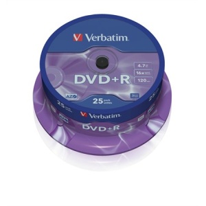 DVD+R lemez AZO 47GB 16x 25 db hengeren VERBATIM