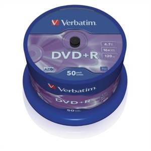 DVD+R lemez AZO 47GB 16x 50 db hengeren VERBATIM