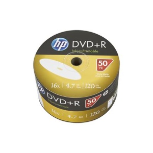 DVD-R lemez nyomtatható 47GB 16x 50 db zsugor csomagolás HP