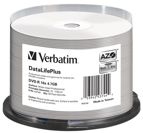 Verbatim DVD-R 4.7GB 16x Nyomtatható Matt 50 db Hengerben Verbatim DVD-R 4.7GB 16x Nyomtatható Matt 50 db Hengerben