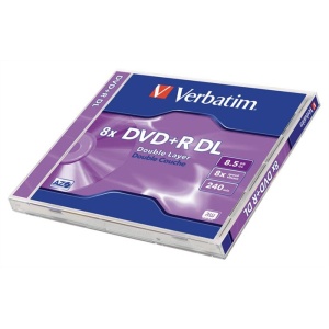 DVD+R lemez kétrétegű 85GB 8x 1 db normál tok VERBATIM  Double Layer
