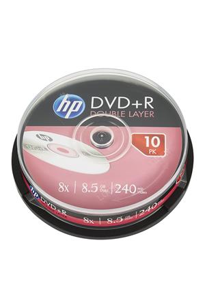 DVD+R lemez kétrétegű 85GB 8x 10 db hengeren HP DVD+R lemez kétrétegű 85GB 8x 10 db hengeren HP