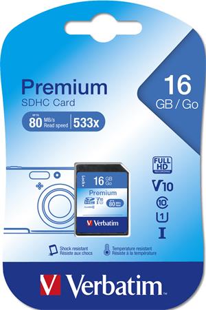 Verbatim Memóriakártya SDHC 16GB CL10 U1 80/10 MB/s Verbatim Memóriakártya SDHC 16GB CL10 U1 80/10 MB/s