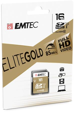 Memóriakártya SDHC 16GB UHS-I/U1 85/20 MB/s EMTEC Elite Gold Memóriakártya SDHC 16GB UHS-I/U1 85/20 MB/s EMTEC Elite Gold