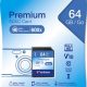 Memóriakártya SDXC 64GB CL10/U1 90/10 MB/s VERBATIM  Premium