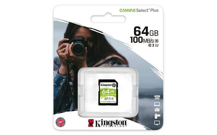 Memóriakártya SDXC 64GB CL10/UHS-I/U1/V10 KINGSTON Canvas Select Plus Memóriakártya SDXC 64GB CL10/UHS-I/U1/V10 KINGSTON Canvas Select Plus