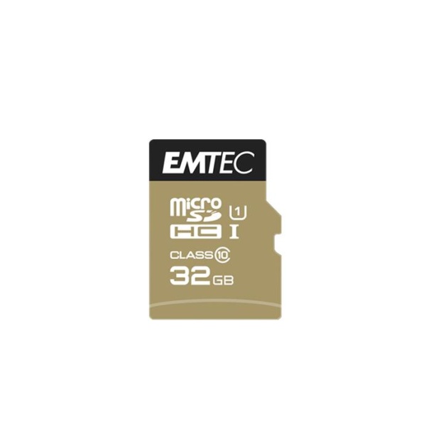 EMTEC microSDHC 32GB UHS-I U1 Elite Gold adapterrel EMTEC microSDHC 32GB UHS-I U1 Elite Gold adapterrel