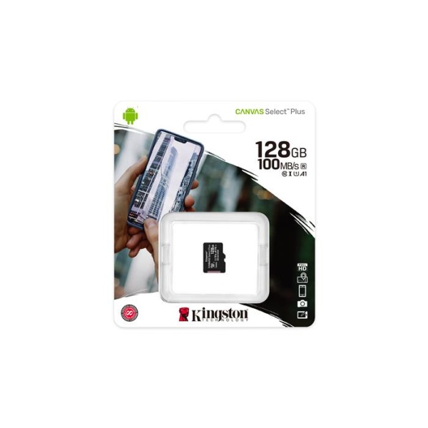 Memóriakártya microSDXC 128GB CL10/UHS-I/U1/V10/A1 KINGSTON Canvas Select Plus