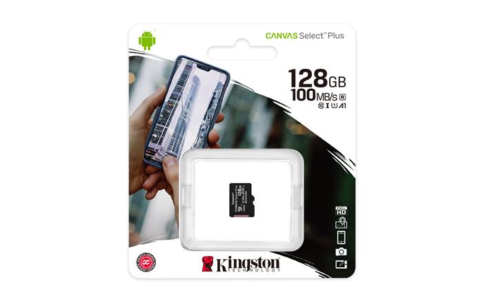 Memóriakártya microSDXC 128GB CL10/UHS-I/U1/V10/A1 KINGSTON Canvas Select Plus Memóriakártya microSDXC 128GB CL10/UHS-I/U1/V10/A1 KINGSTON Canvas Select Plus