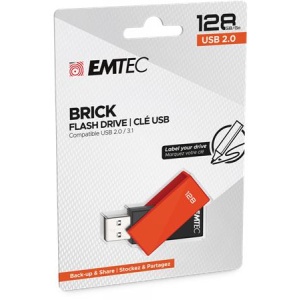 Pendrive 128GB USB 2.0 EMTEC  C350 Brick  narancssárga