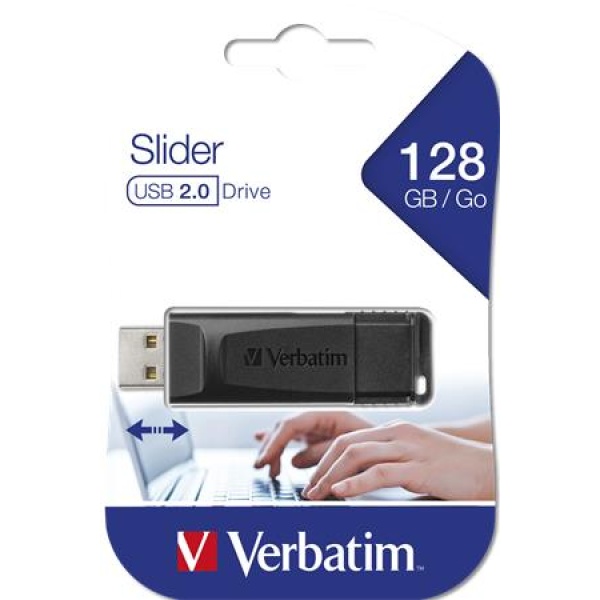 Pendrive 128GB USB 2.0 VERBATIM Slider fekete