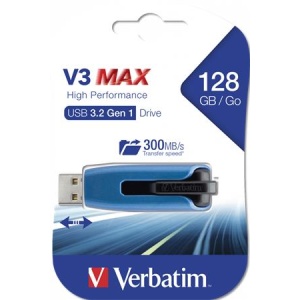 Pendrive 128GB USB 3.2 175/80 MB/s VERBATIM  V3 MAX  kék-fekete