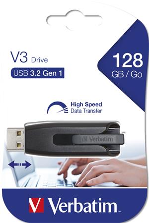 Verbatim V3 Pendrive 128GB USB 3.2 80/25MB/s Fekete-szürke Verbatim V3 Pendrive 128GB USB 3.2 80/25MB/s Fekete-szürke