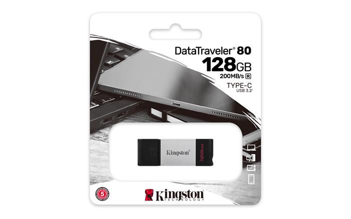 Pendrive 128GB USB-C KINGSTON DataTraveler 80 Pendrive 128GB USB-C KINGSTON DataTraveler 80