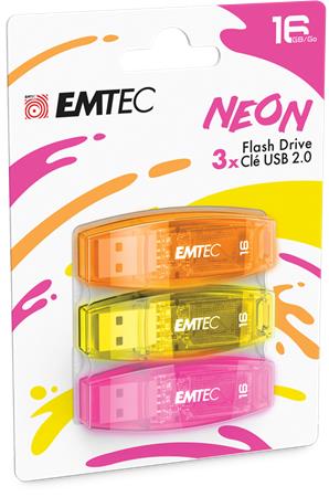 Pendrive 16GB 3 db USB 2.0 EMTEC C410 Neon narancs citromsárga rózsaszín Pendrive 16GB 3 db USB 2.0 EMTEC C410 Neon narancs citromsárga rózsaszín