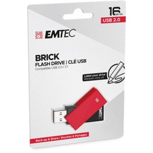 Pendrive 16GB USB 2.0 EMTEC C350 Brick piros