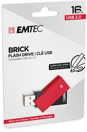 Pendrive 16GB USB 2.0 EMTEC C350 Brick piros Pendrive 16GB USB 2.0 EMTEC C350 Brick piros