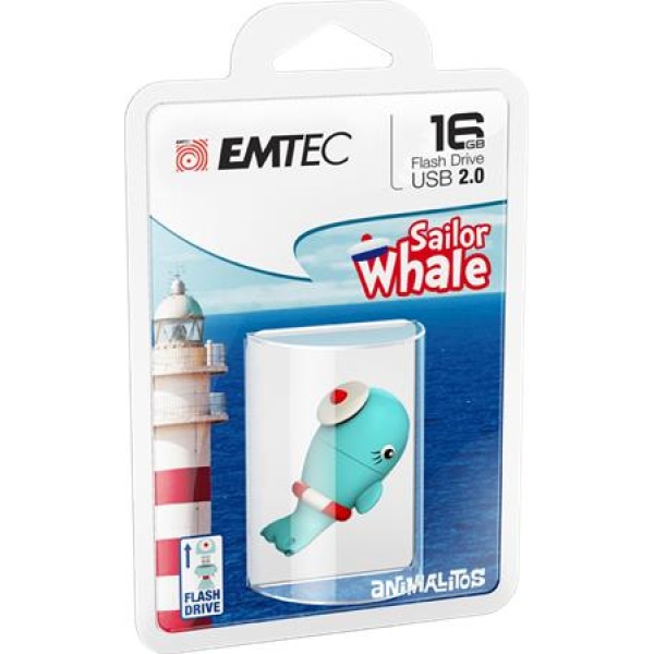 Pendrive 16GB USB 2.0 EMTEC Whale Pendrive 16GB USB 2.0 EMTEC Whale