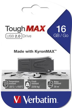 Verbatim ToughMAX 16GB USB 2.0 fekete extrém strapabíró pendrive Verbatim ToughMAX 16GB USB 2.0 fekete extrém strapabíró pendrive
