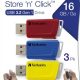 Pendrive 3 x 16GB USB 3.2 80/25MB/sec VERBATIM Store n Click piros kék sárga