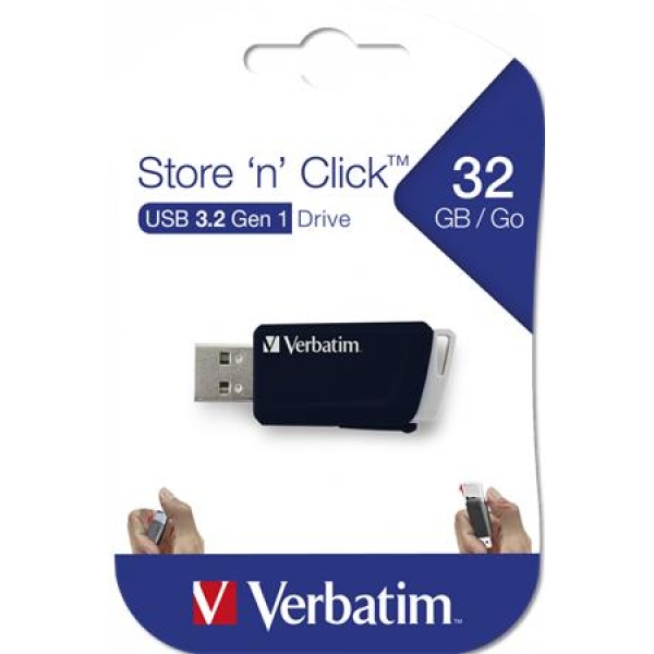 Verbatim Store 'n' Click 32GB USB 3.2 Pendrive Fekete Verbatim Store 'n' Click 32GB USB 3.2 Pendrive Fekete
