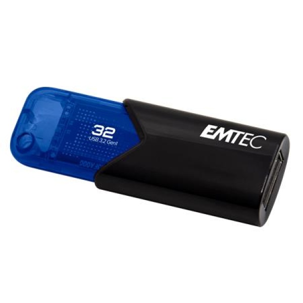 EMTEC B110 Click Easy 32GB USB 3.2 Pendrive Fekete-Kék
