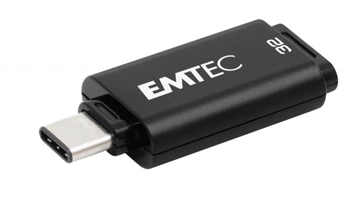 EMTEC D400 Type-C 32GB Pendrive USB-C 3.2 Fekete EMTEC D400 Type-C 32GB Pendrive USB-C 3.2 Fekete