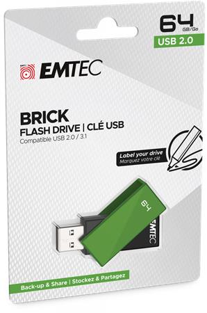 EMTEC C350 Brick 64GB USB 2.0 zöld Pendrive EMTEC C350 Brick 64GB USB 2.0 zöld Pendrive