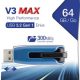 Pendrive 64GB USB 3.2 175/80 MB/s VERBATIM  V3 MAX  kék-fekete