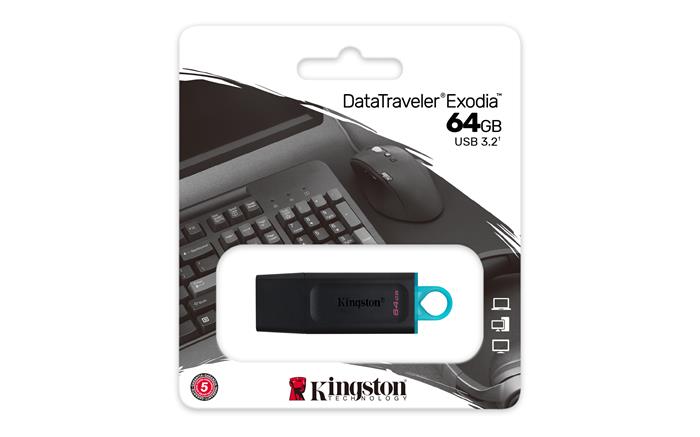 KINGSTON DataTraveler Exodia 64GB USB 3.2 Pendrive Fekete-Kék KINGSTON DataTraveler Exodia 64GB USB 3.2 Pendrive Fekete-Kék