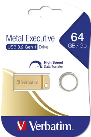 Verbatim Executive Metal 64GB USB 3.2 Pendrive Arany Verbatim Executive Metal 64GB USB 3.2 Pendrive Arany
